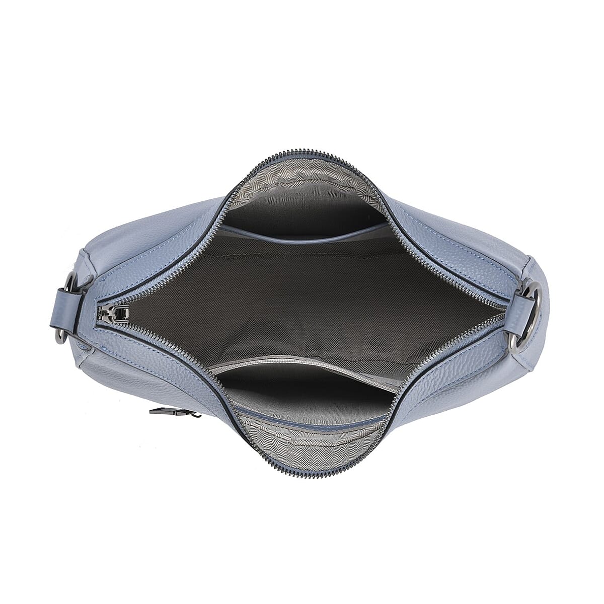 Blue Genuine Leather Crossbody Bag with Shoulder Strap image number 4