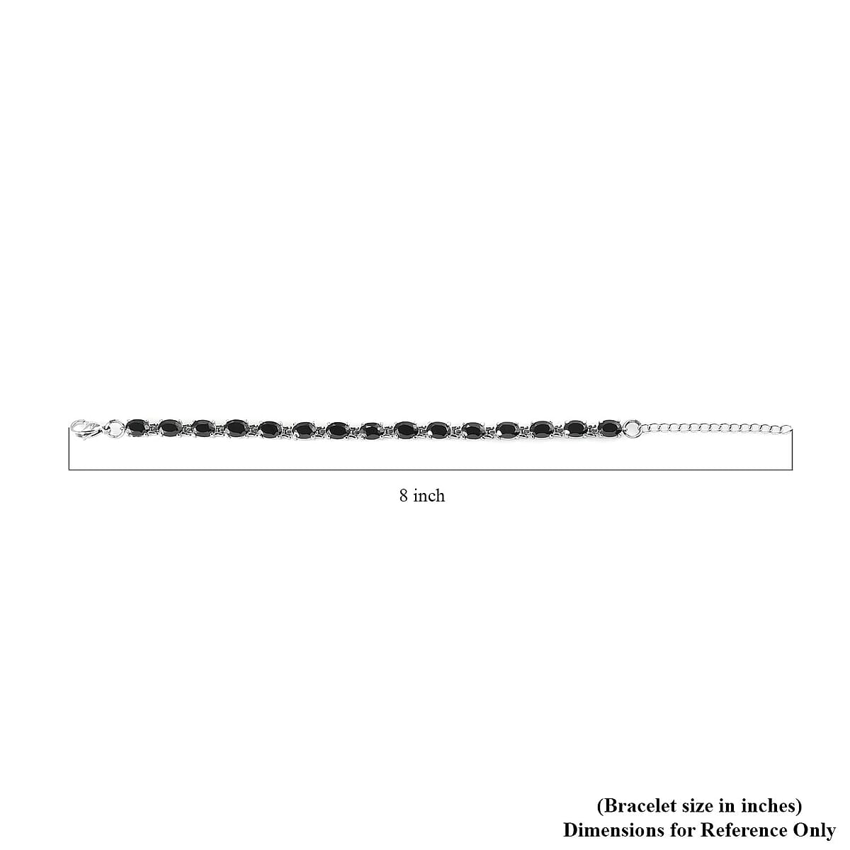 Thai Black Spinel Bracelet in Stainless Steel (6.50 In) 15.25 ctw image number 4