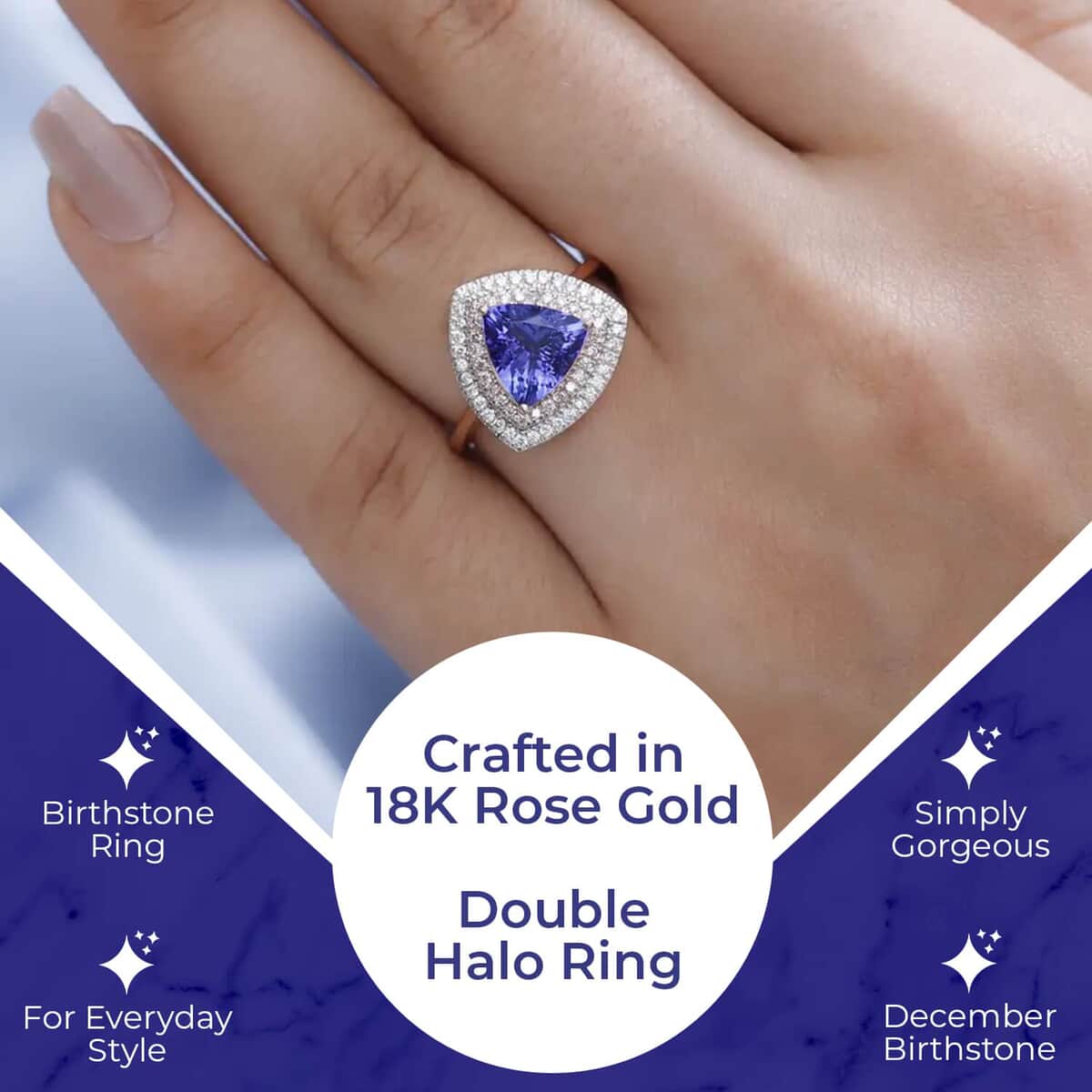 One Time Only Iliana 18K Yellow Gold AAA Tanzanite and SI Natural Yellow and White Diamond Double Halo Ring (Size 6.0) 1.90 ctw image number 2