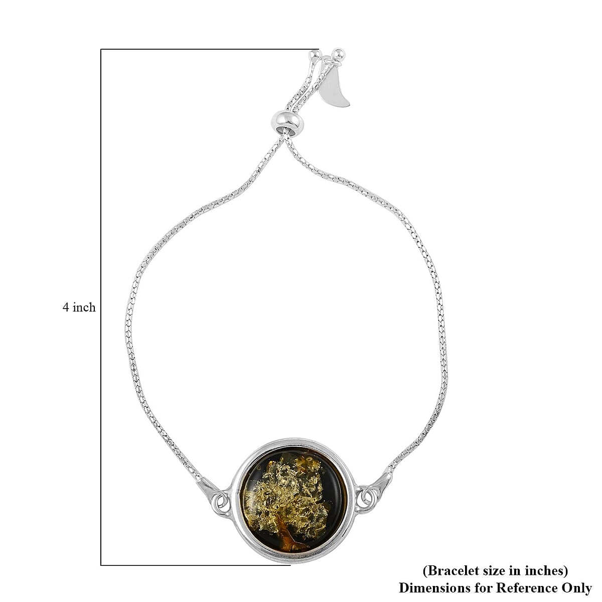 Mayan Green Amber Lariat Sliders Bracelet in Sterling Silver (Adjustable) image number 4