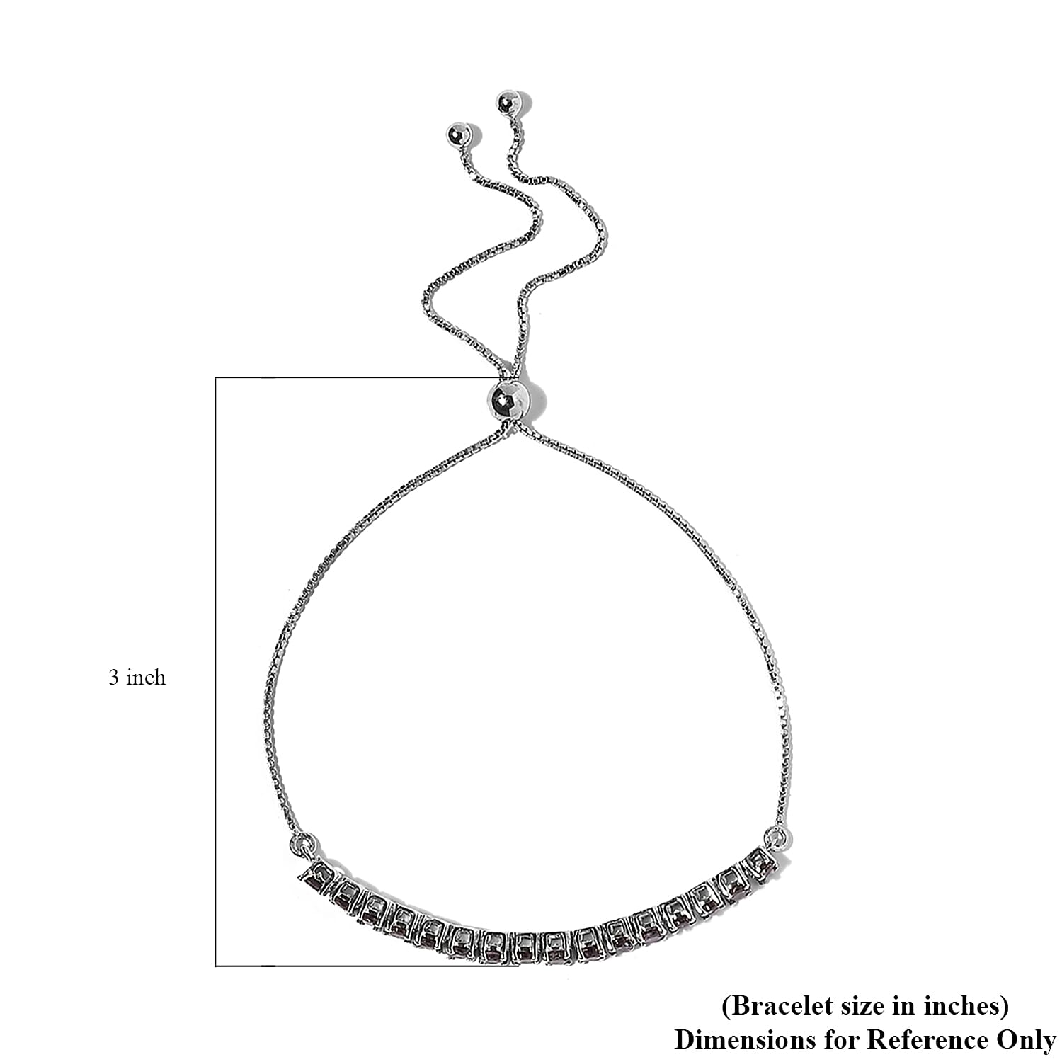 Bekily Color Change Garnet Bolo Bracelet in Platinum Over Sterling Silver 2.40 ctw
