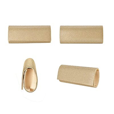 Gold Color Crystal Clutch Bag with Shoulder Strap