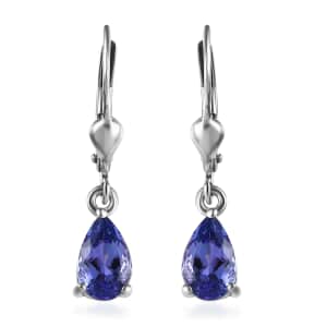 Premium Tanzanite Lever Back Earrings in Platinum Over Sterling Silver 1.75 ctw