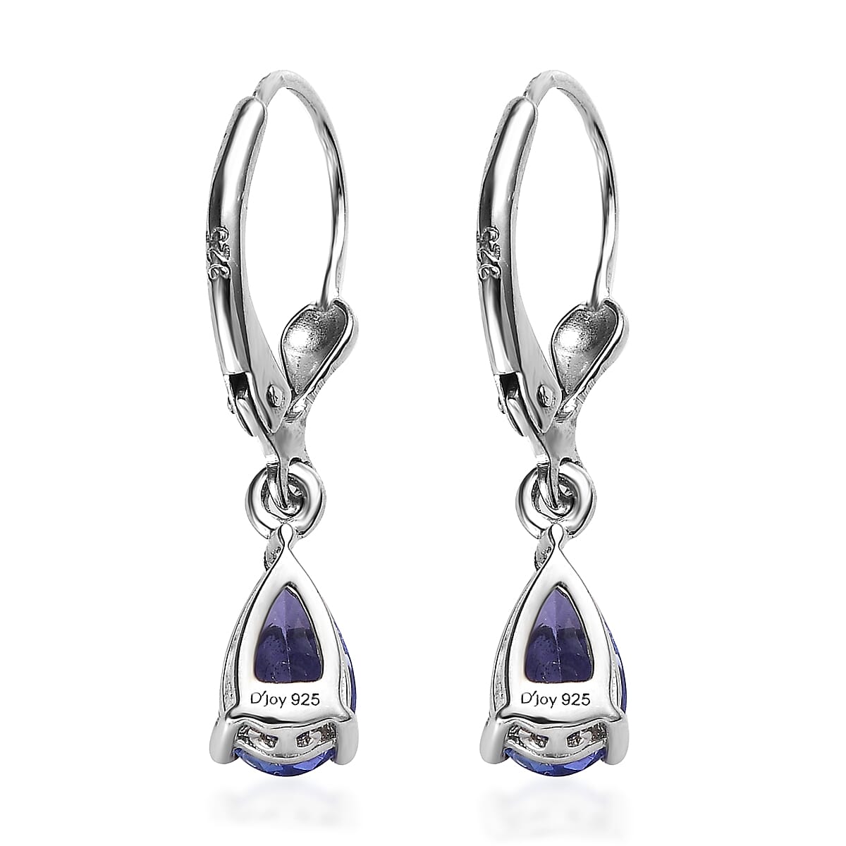 Premium Tanzanite Lever Back Earrings in Platinum Over Sterling Silver 1.75 ctw image number 3