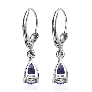 Premium Tanzanite Lever Back Earrings in Platinum Over Sterling Silver 1.75 ctw