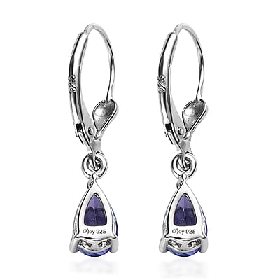 Premium Tanzanite Lever Back Earrings in Platinum Over Sterling Silver 1.75 ctw