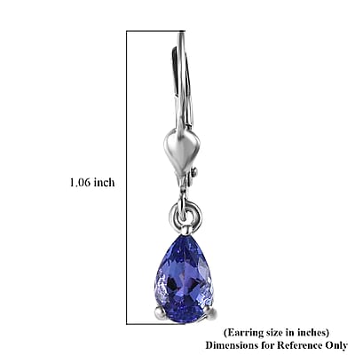 Premium Tanzanite Lever Back Earrings in Platinum Over Sterling Silver 1.75 ctw