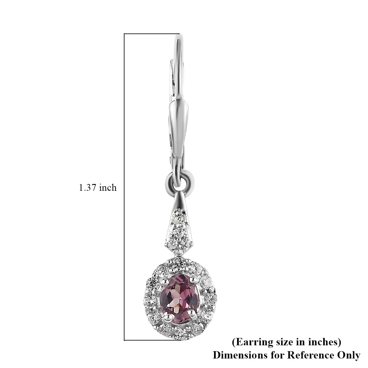 Bekily Color Change Garnet and White Zircon Dangling Earrings in Platinum Over Sterling Silver 1.40 ctw image number 4