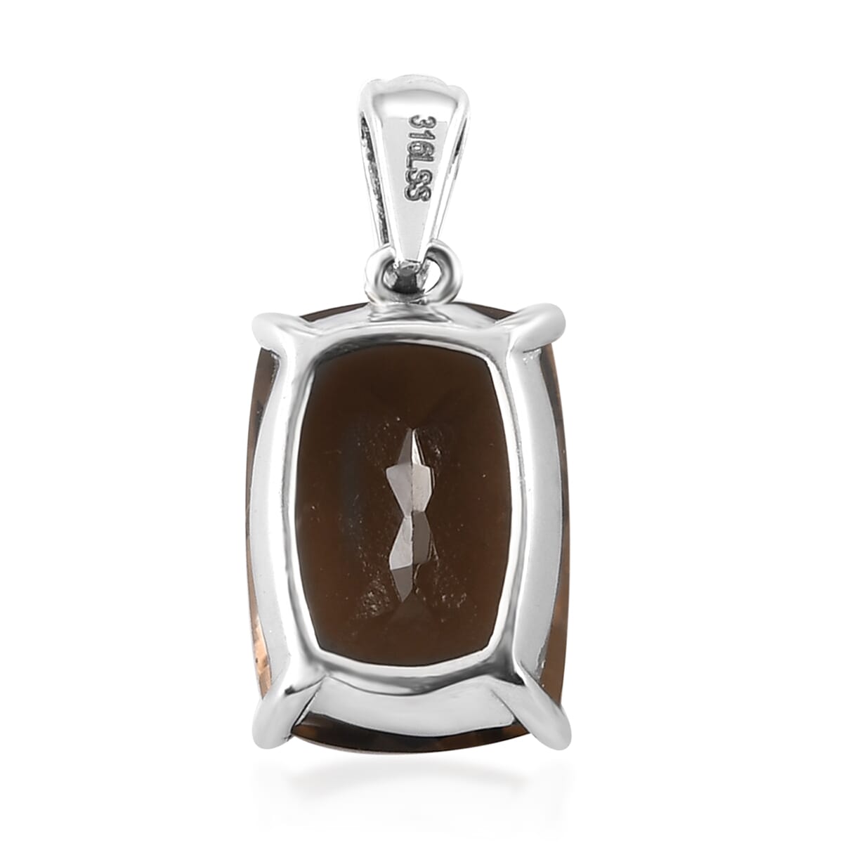 Brazilian Smoky Quartz Solitaire Pendant in Stainless Steel 6.60 ctw , Tarnish-Free, Waterproof, Sweat Proof Jewelry image number 4