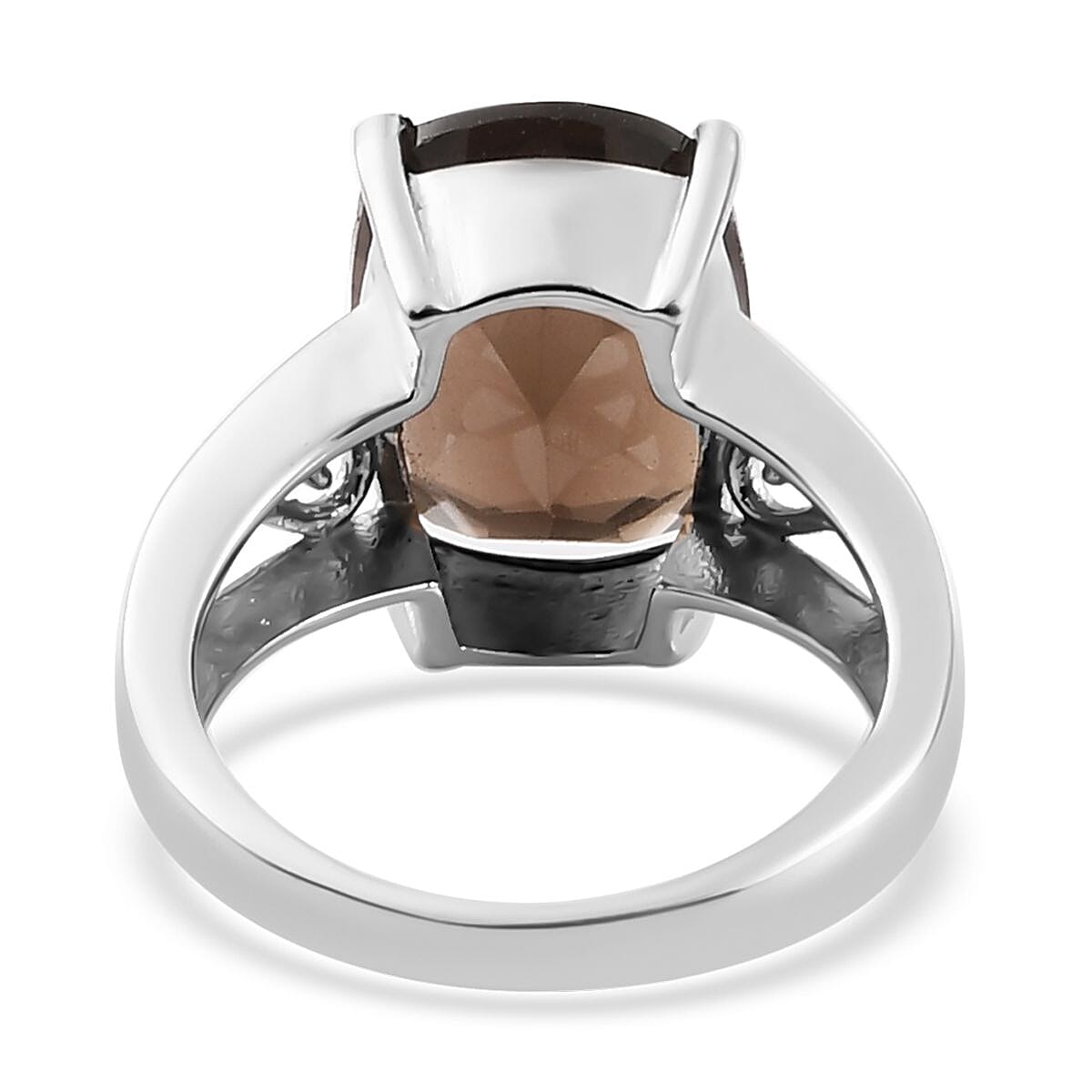 Brazilian Smoky Quartz Ring in Stainless Steel (Size 10.0) 6.00 ctw | Tarnish-Free, Waterproof, Sweat Proof Jewelry