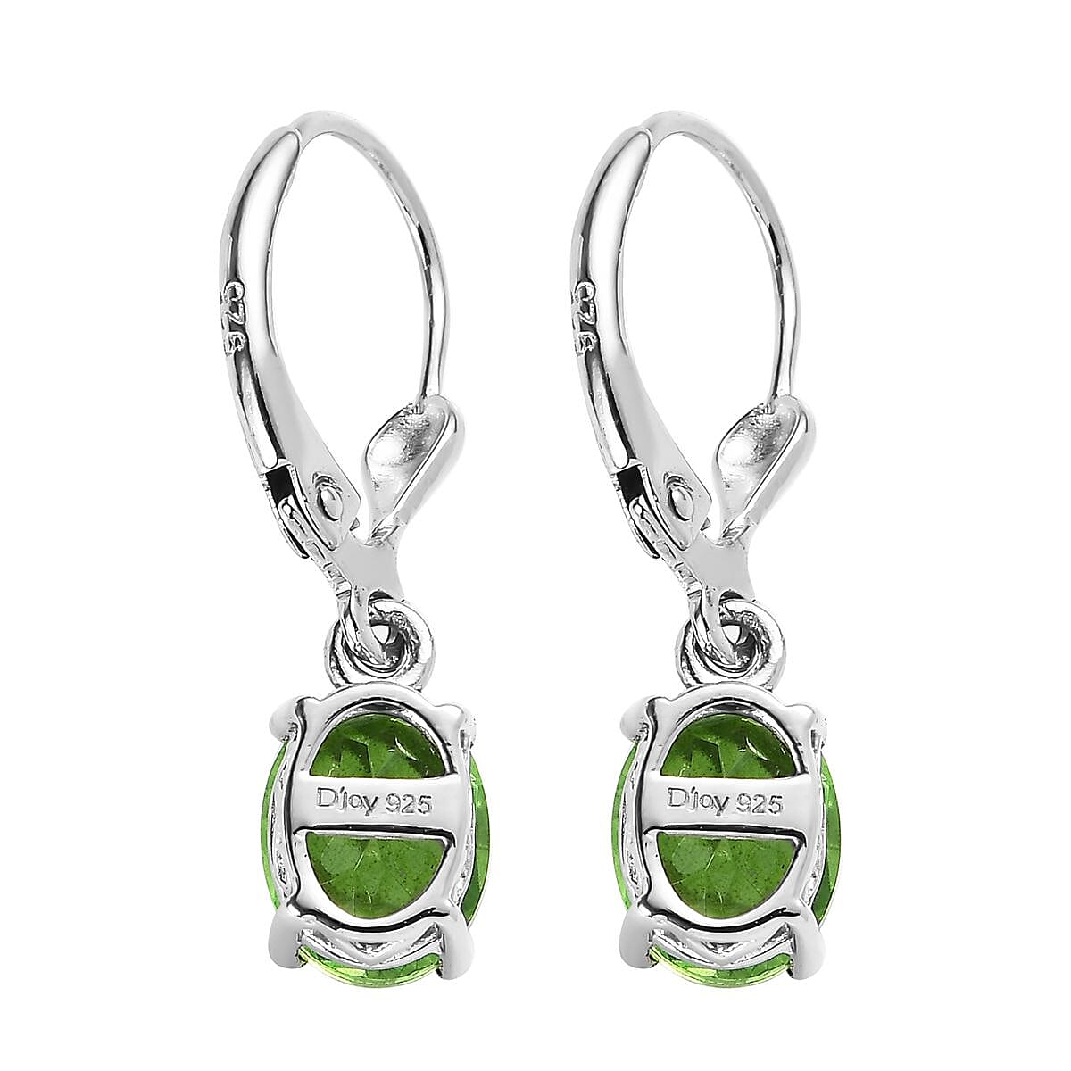 Chartreuse Quartz (Triplet) Earrings in Platinum Over Sterling Silver 2.85 ctw