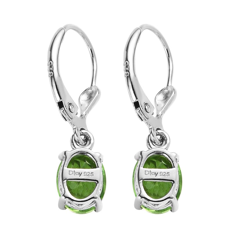 Chartreuse Quartz (Triplet) Earrings in Platinum Over Sterling Silver 2.85 ctw