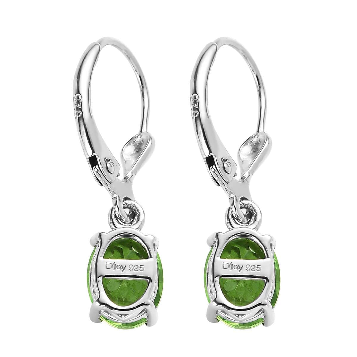 Chartreuse Quartz (Triplet) Earrings in Platinum Over Sterling Silver 2.85 ctw image number 3