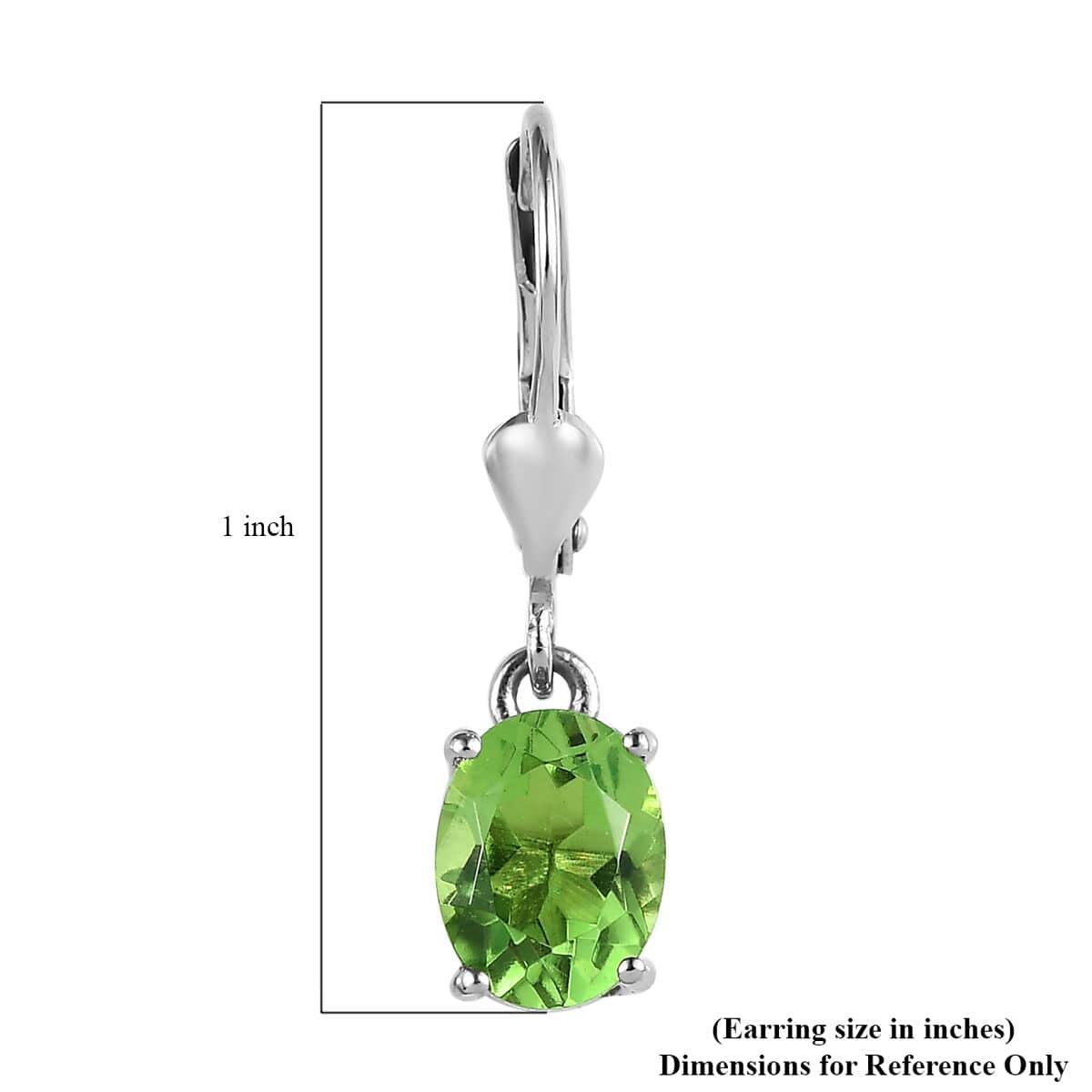 Chartreuse Quartz (Triplet) Earrings in Platinum Over Sterling Silver 2.85 ctw image number 4