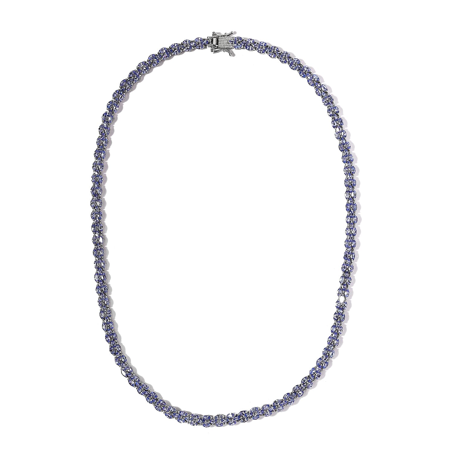 Tanzanite Necklace 18 Inches in Platinum Over Sterling Silver 22.25 ctw