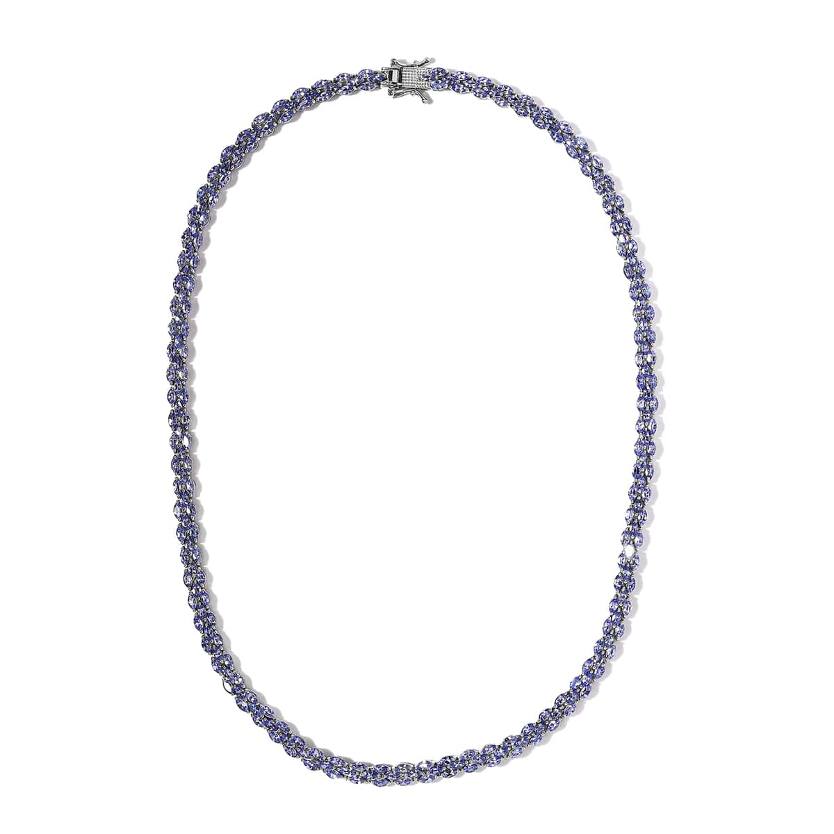 Tanzanite Necklace 18 Inches in Platinum Over Sterling Silver 22.25 ctw image number 3