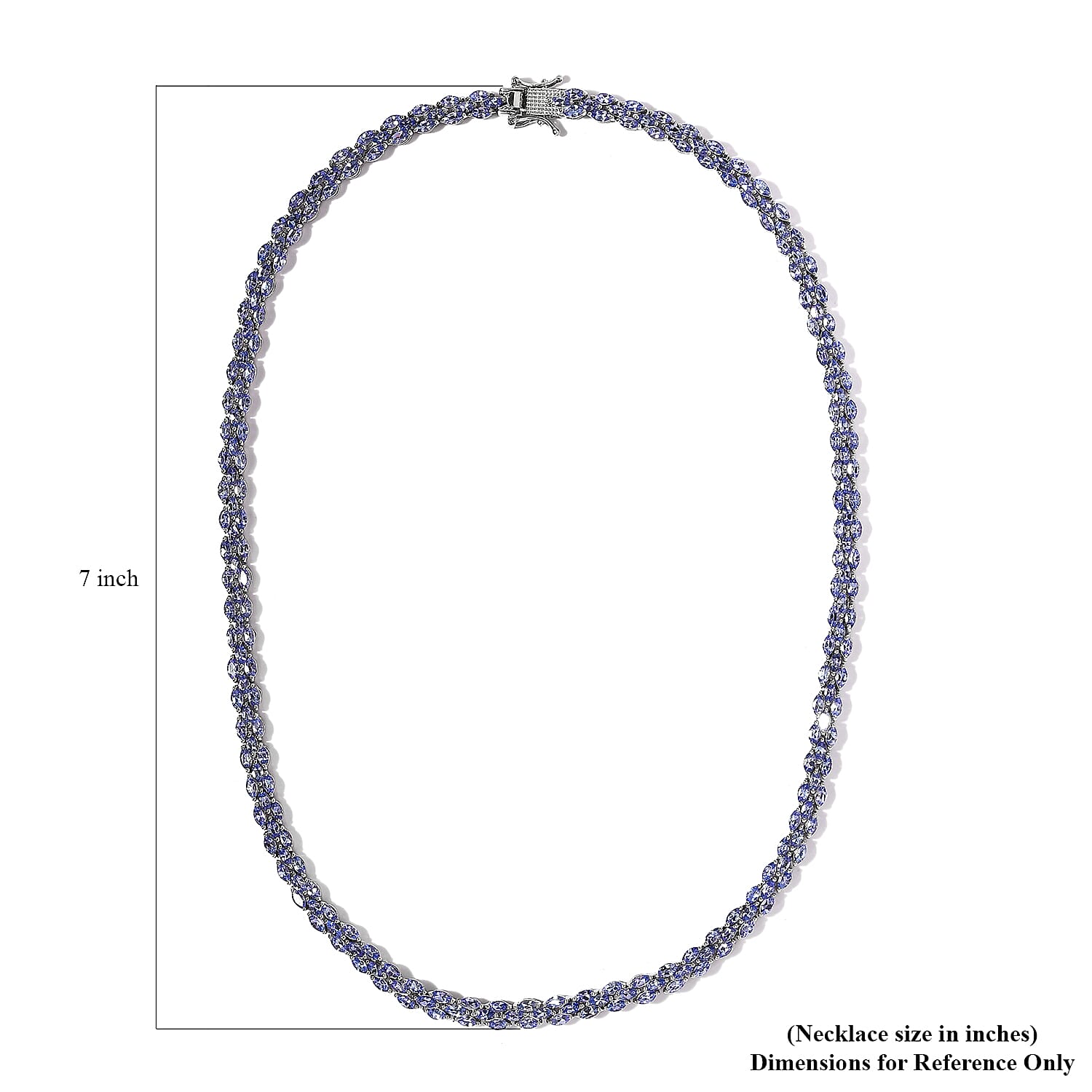 Tanzanite Necklace 18 Inches in Platinum Over Sterling Silver 22.25 ctw