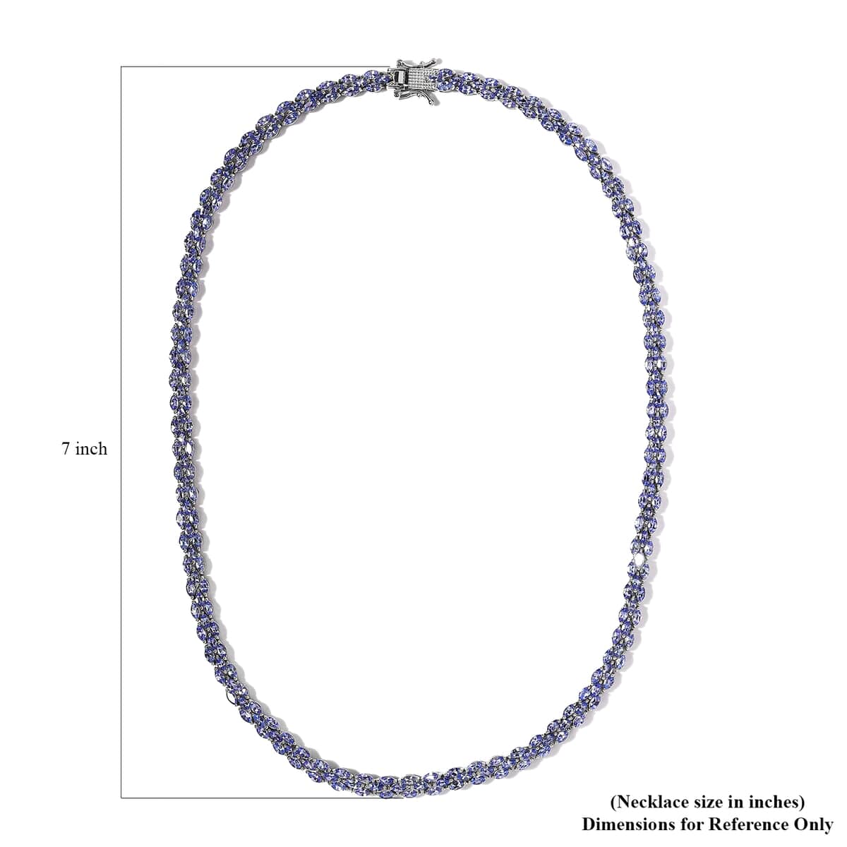 Tanzanite Necklace 18 Inches in Platinum Over Sterling Silver 22.25 ctw image number 5