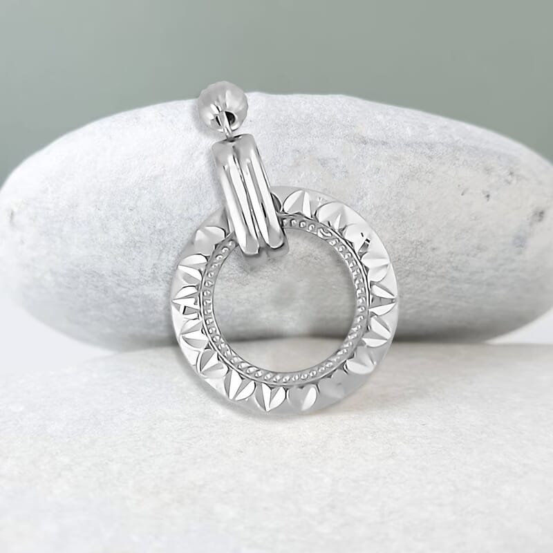 950 Platinum Electroform Open Circle Pendant 3.10 Grams