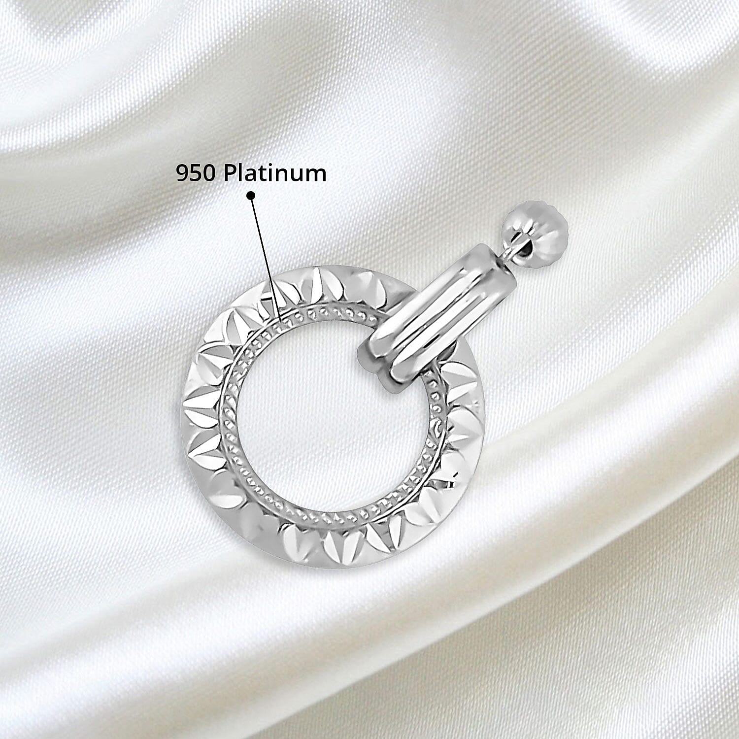 950 Platinum Electroform Open Circle Pendant 3.10 Grams