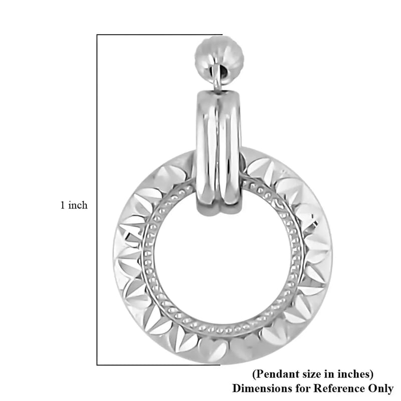 950 Platinum Electroform Open Circle Pendant 3.10 Grams