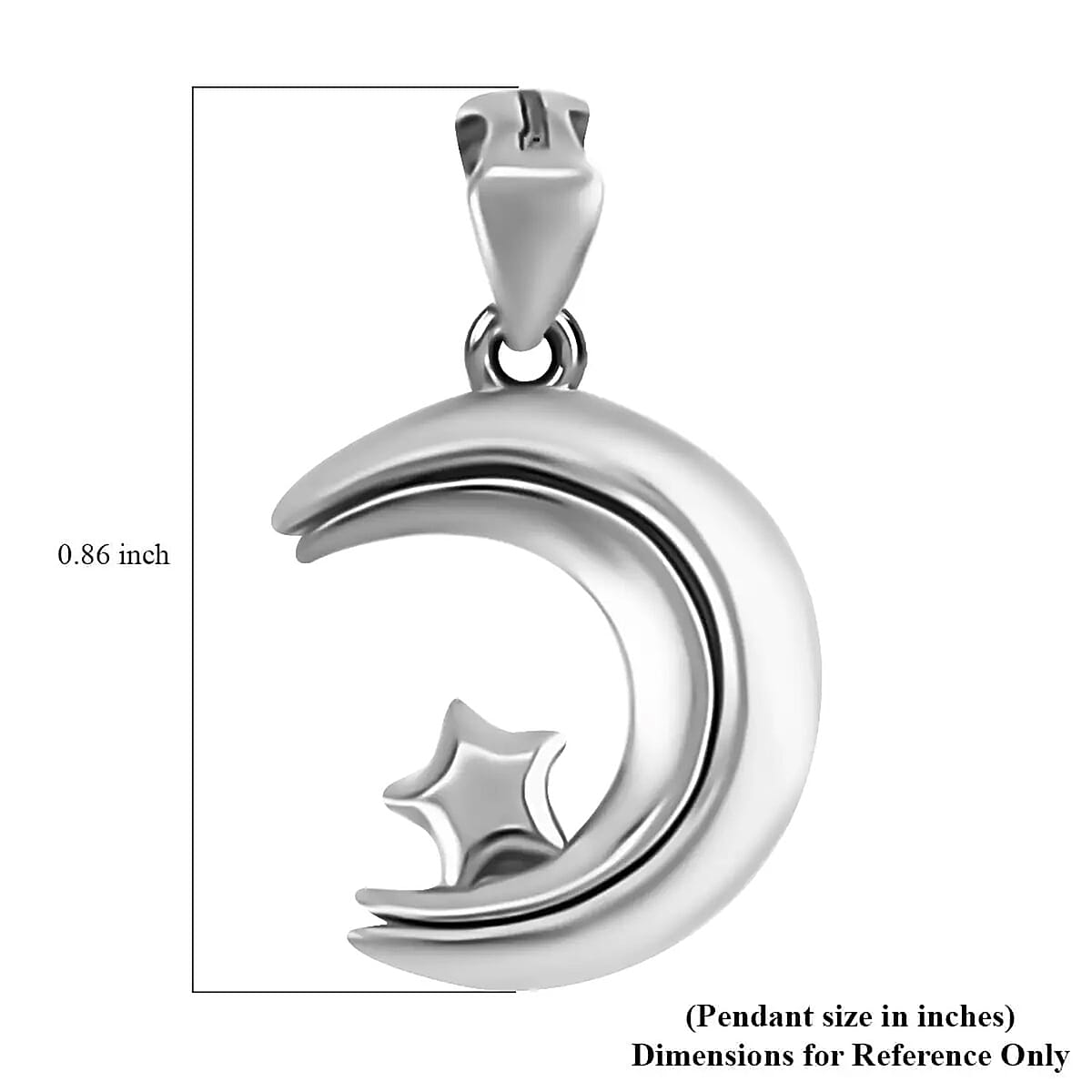Electroform Moveable Moon and Star Pendant in 950 Platinum 2.80 Grams image number 6