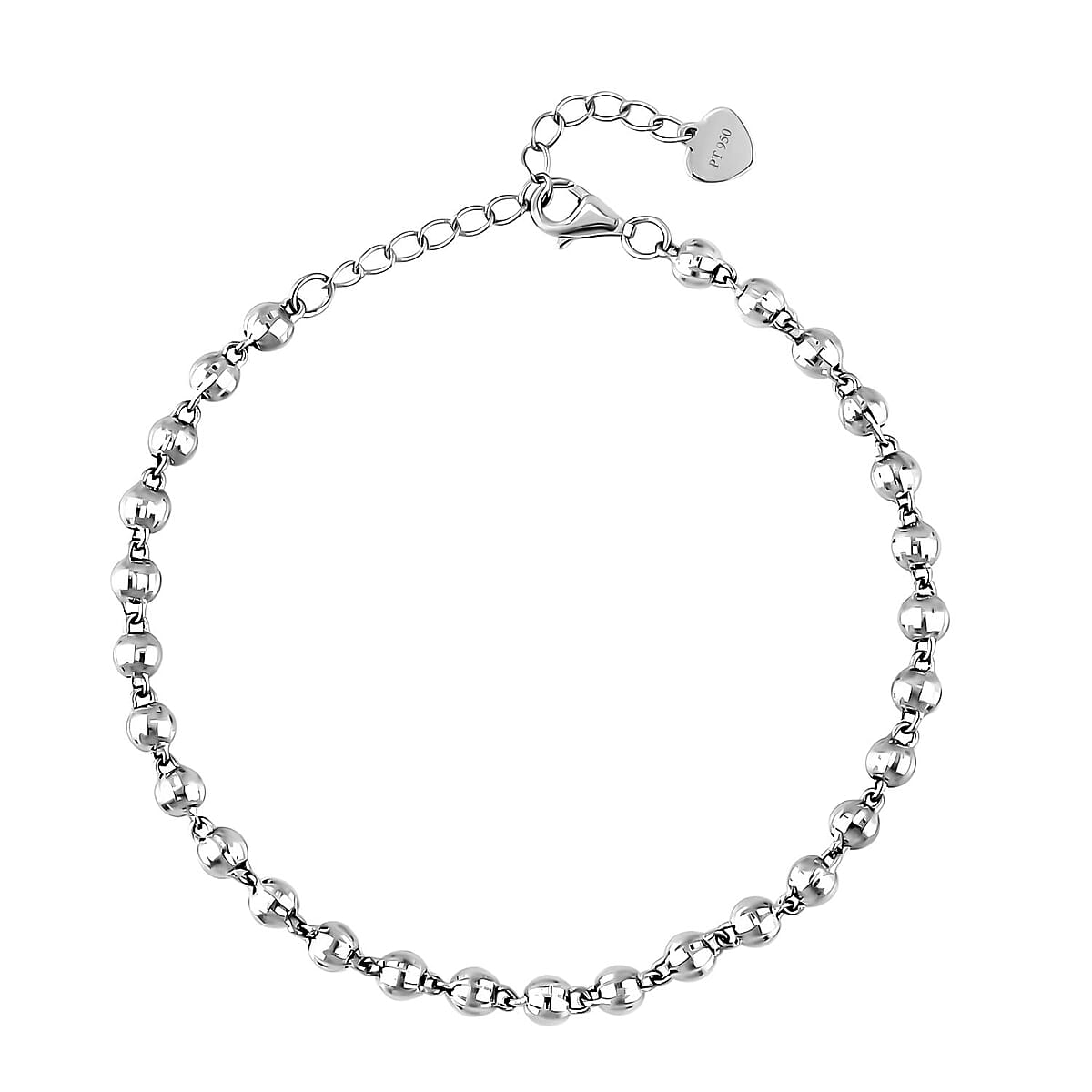 Doorbuster Rhapsody 950 Platinum Electroform 3.3mm Bracelet (6.50-8.0In) with 7.3mm Lobster Lock 50 Grams image number 0