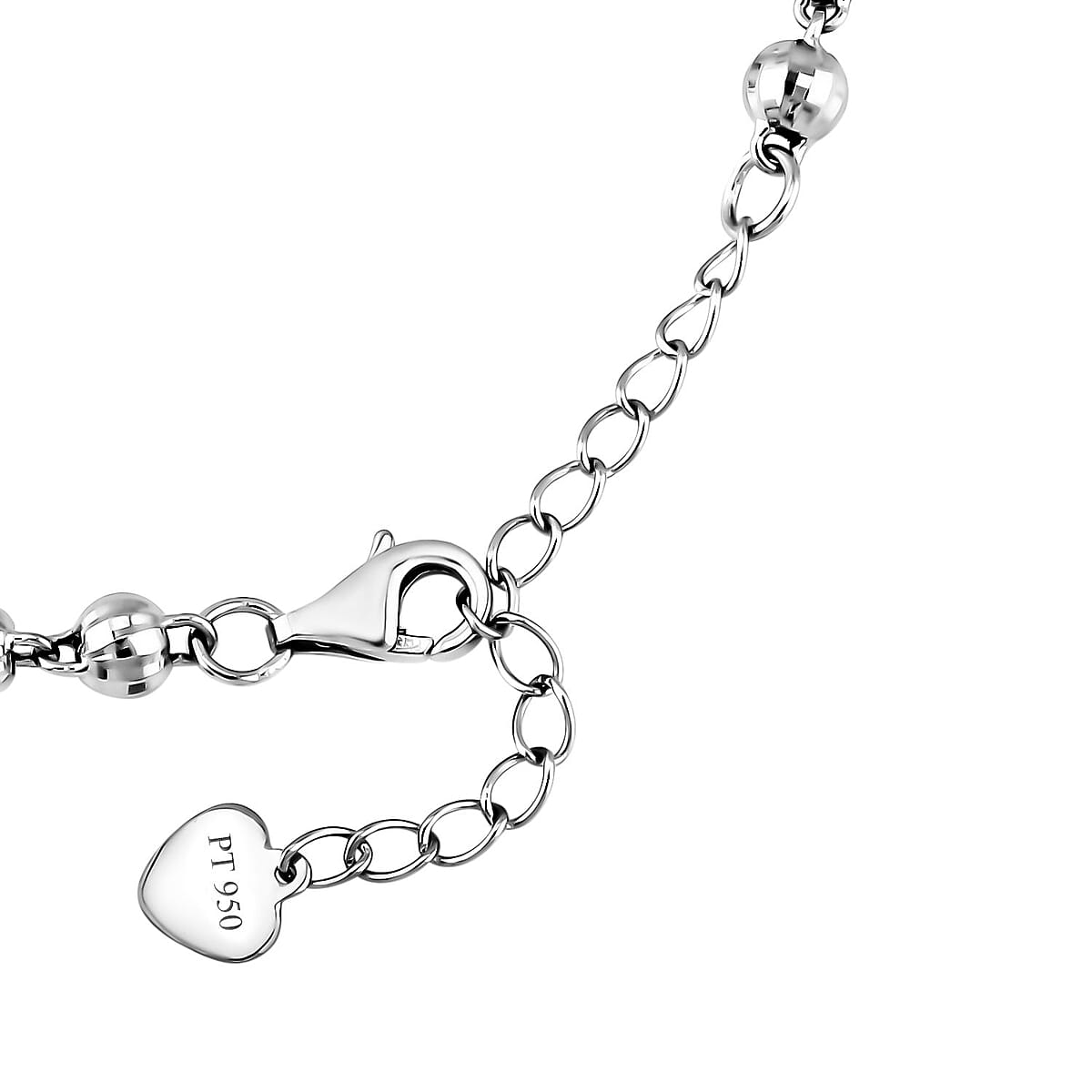 Doorbuster Rhapsody 950 Platinum Electroform 3.3mm Bracelet (6.50-8.0In) with 7.3mm Lobster Lock 50 Grams image number 2