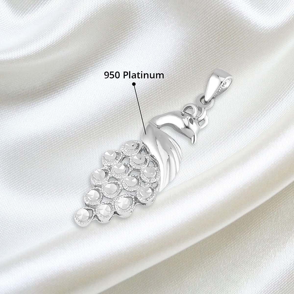 Peacock Pendant in 950 Platinum 4 Grams image number 4