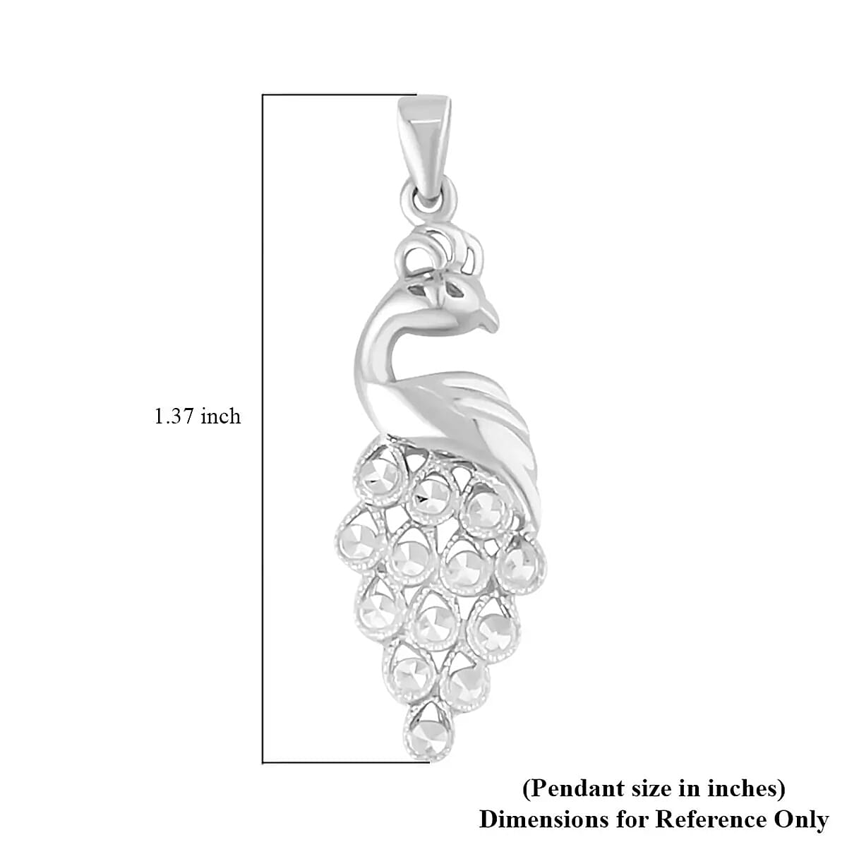 Peacock Pendant in 950 Platinum 4 Grams image number 6