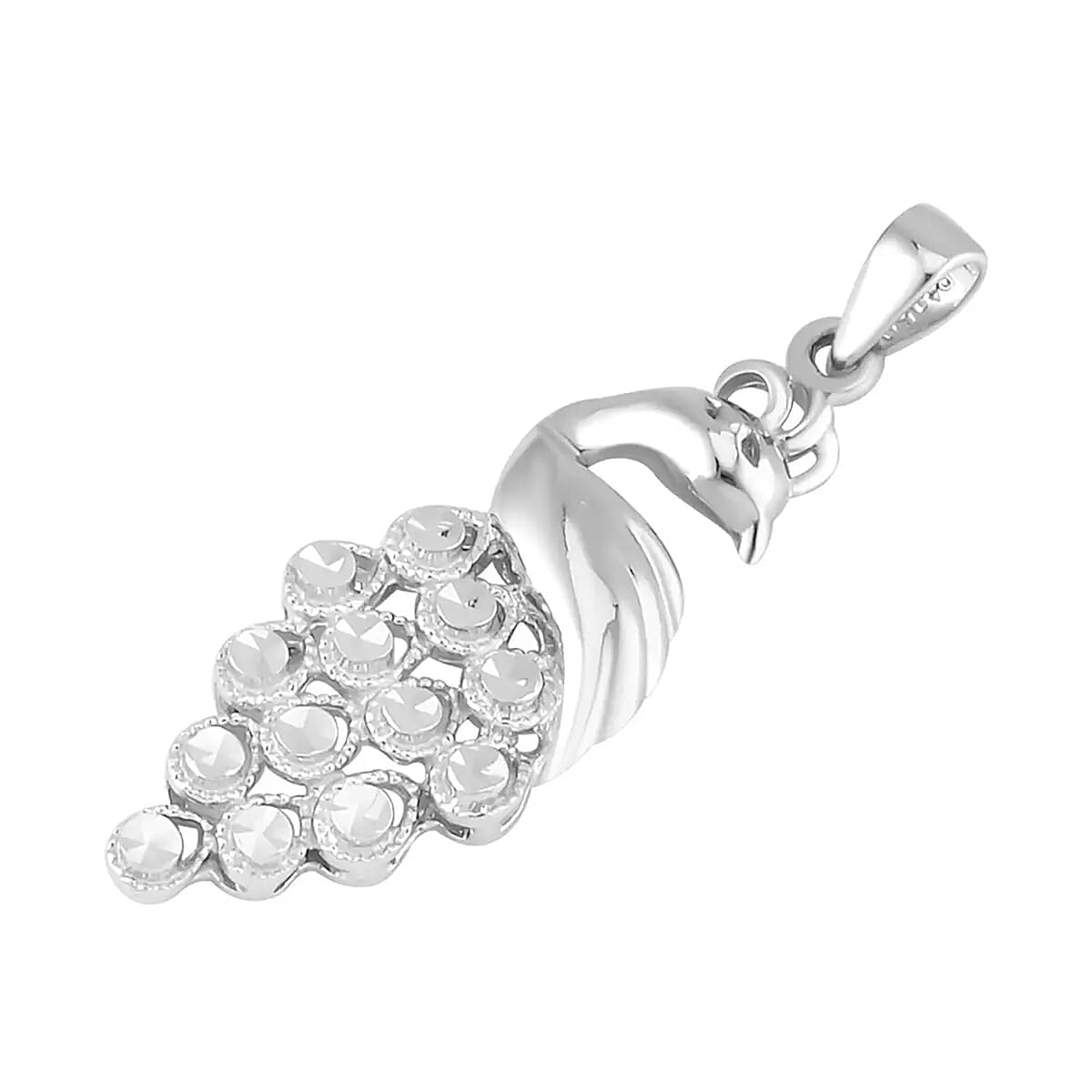 Peacock Pendant in 950 Platinum 4 Grams image number 8