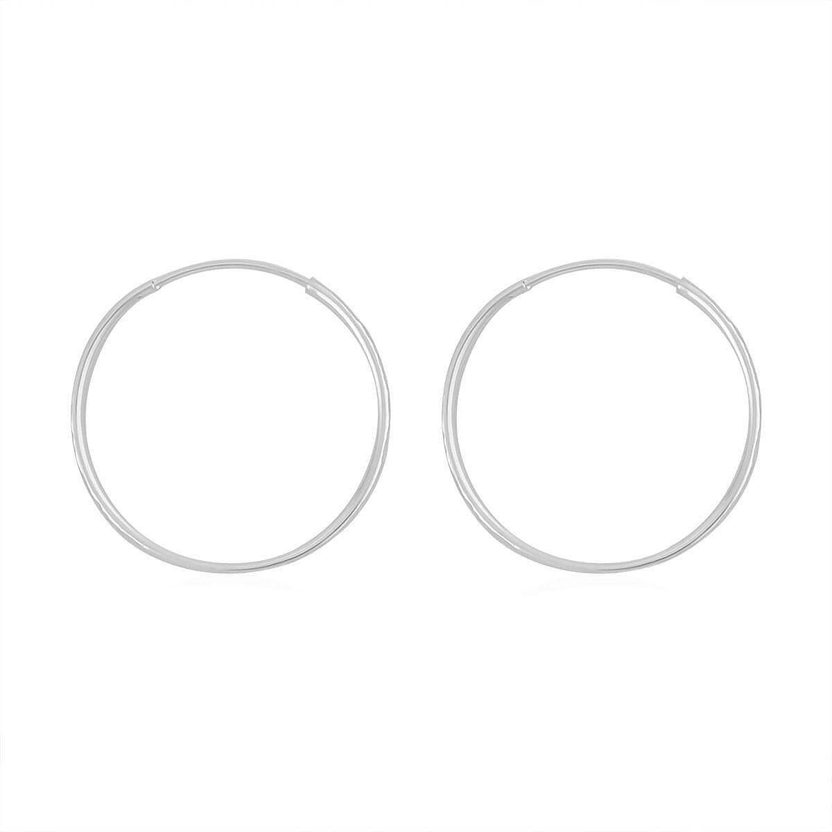 950 Platinum Electroform Hoop Earrings 5.20 Grams image number 2