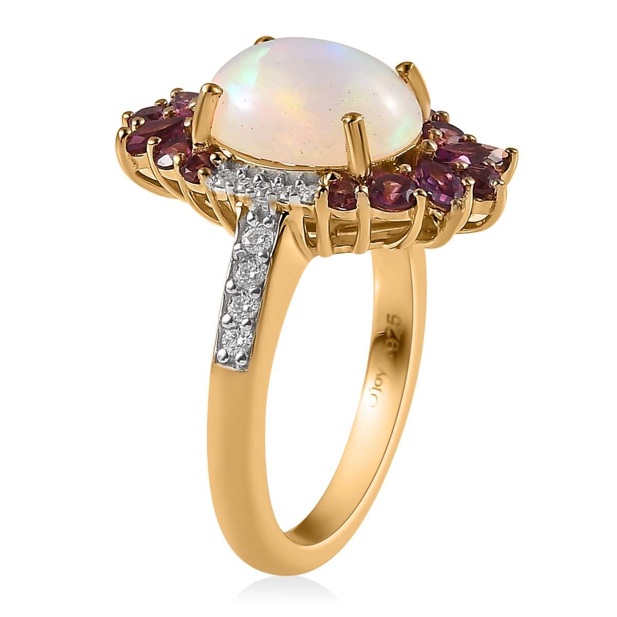Ethiopian Welo Opal, Multi Gemstone Ring in Vermeil YG Over Sterling Silver (Size 10.0) 3.40 ctw image number 3