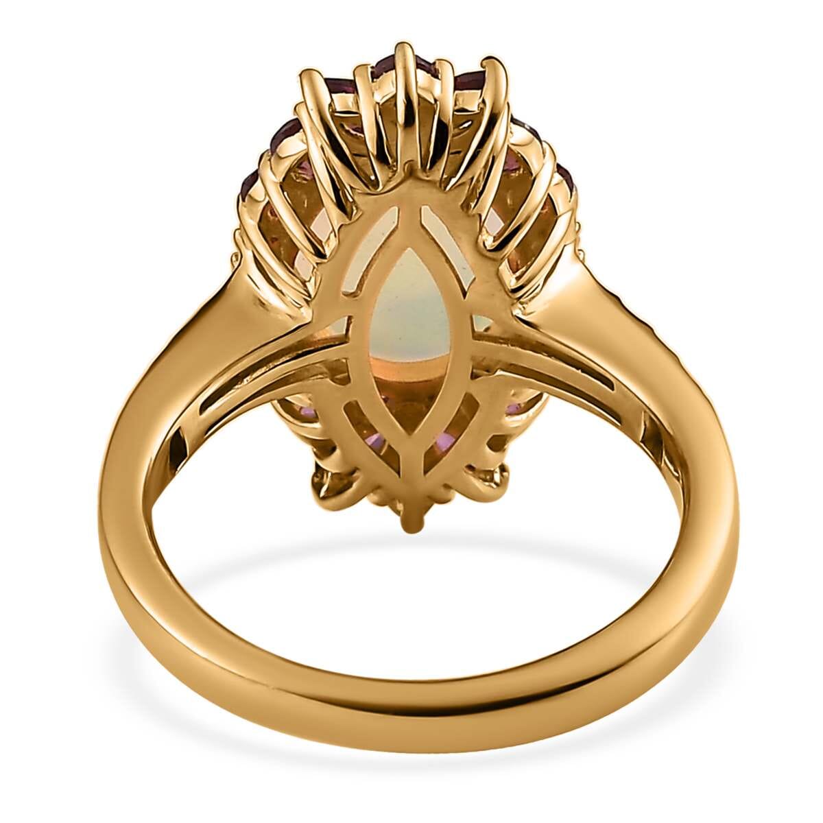 Ethiopian Welo Opal, Multi Gemstone Ring in Vermeil YG Over Sterling Silver (Size 10.0) 3.40 ctw image number 4