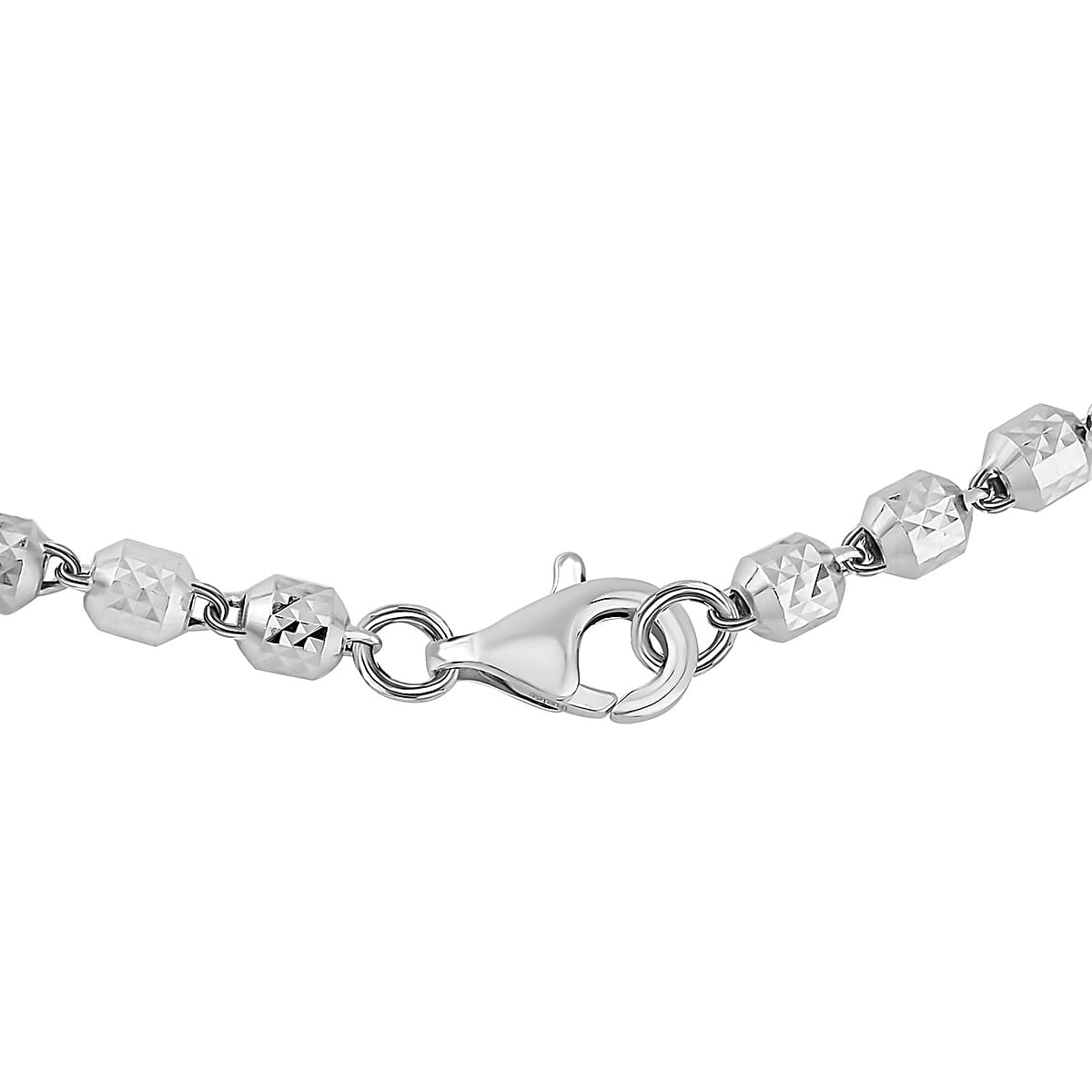 Buy 950 Platinum 6.35mm Oval Beaded Chain Necklace with 14mm Lobster Lock (20 Inches) (24.65 g