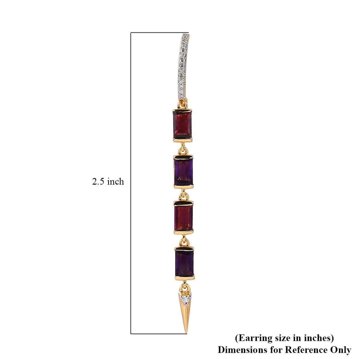 Amethyst and Moissanite Earrings in Vermeil Yellow Gold Over Sterling Silver 5.90 ctw image number 4