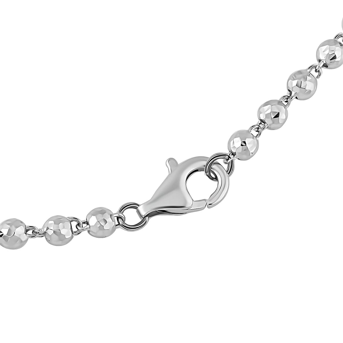 950 Platinum Electroform 6.35mm Beaded Chain Necklace with 14mm Lobster Lock 20 Inches 20.15 Grams image number 2