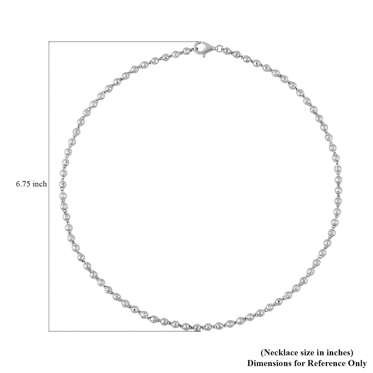 950 Platinum Electroform 6.35mm Beaded Chain Necklace with 14mm Lobster Lock 20 Inches 20.15 Grams image number 3