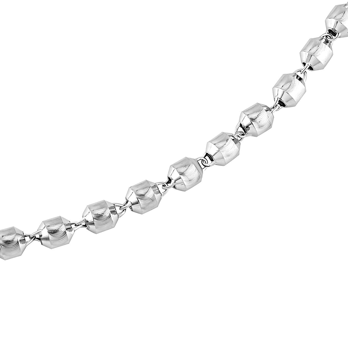 950 Platinum 6.35mm Beaded Link Chain Necklace with 14mm Lobster Lock 22 Inches 27.50 Grams image number 1