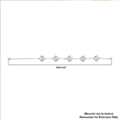 Rhapsody 950 Platinum Electroform Clover Bracelet (6.50 In) with Lobster Lock & 1.5 Extender 13.65 Grams