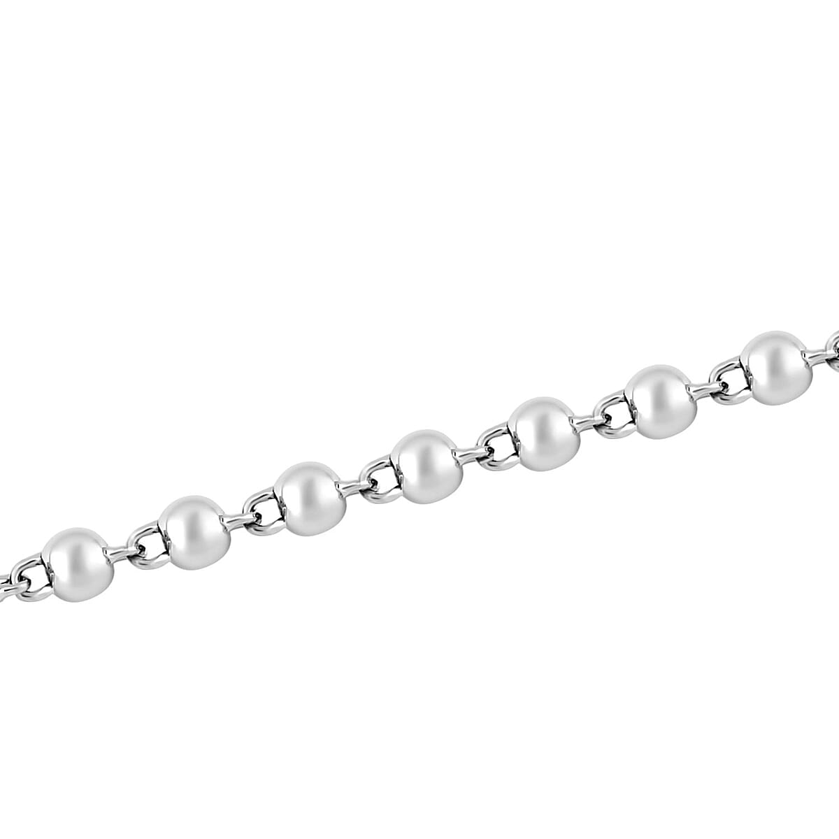 950 Platinum Electroform 3.55mm Buffing Beaded Chain Necklace with 8mm Lobster Lock 20 Inches 16.30 Grams image number 1