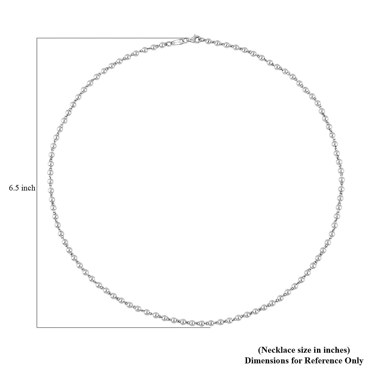 950 Platinum Electroform 3.55mm Buffing Beaded Chain Necklace with 8mm Lobster Lock 20 Inches 16.30 Grams image number 3