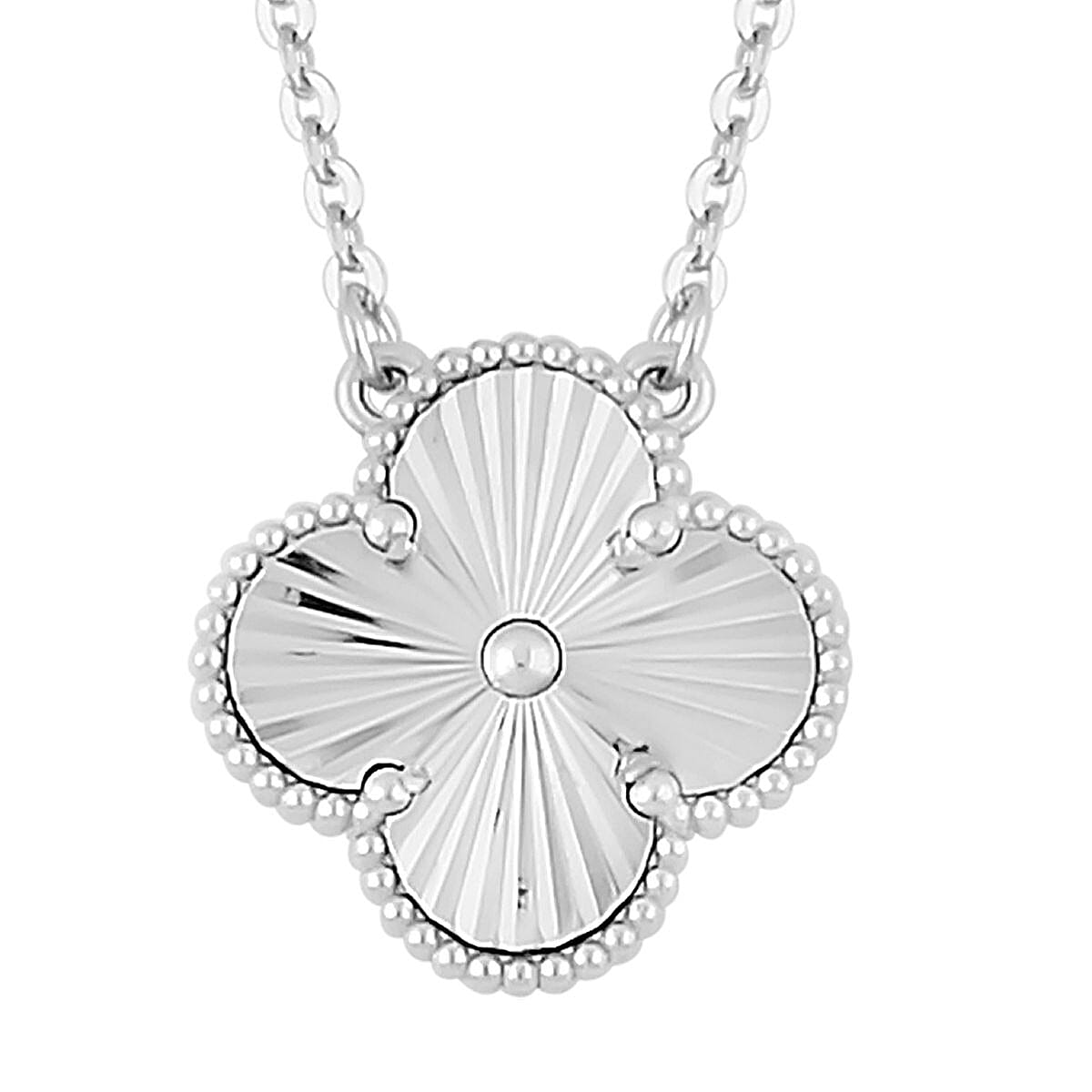 Doorbuster Rhapsody 950 Platinum Clover Necklace 18 Inches with 8mm Lobster Lock 7.25 Grams image number 0