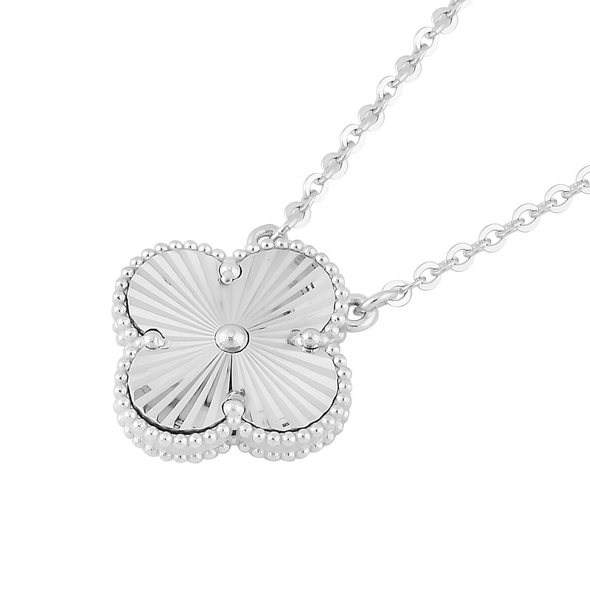Doorbuster Rhapsody 950 Platinum Clover Necklace 18 Inches with 8mm Lobster Lock 7.25 Grams image number 2