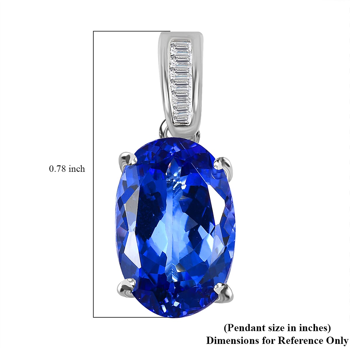 Luxoro 10K White Gold Premium Tanzanite and G-H I3 Diamond Pendant 3.35 ctw
