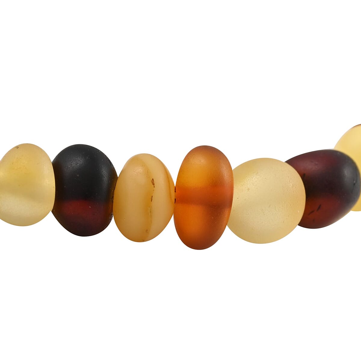 Multi-Color Matte Amber Beaded Stretch Bracelet image number 3