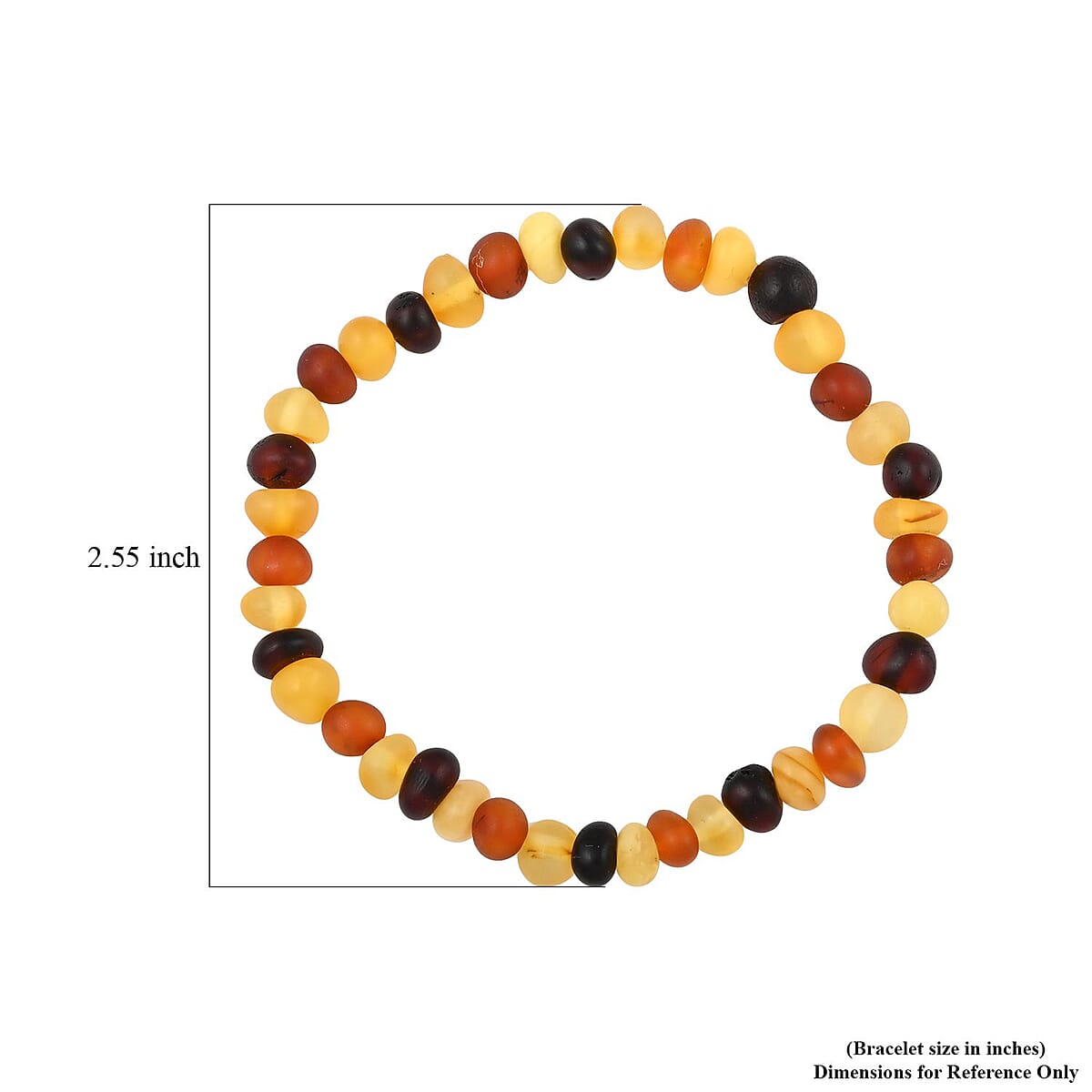 Multi-Color Matte Amber Beaded Stretch Bracelet image number 4