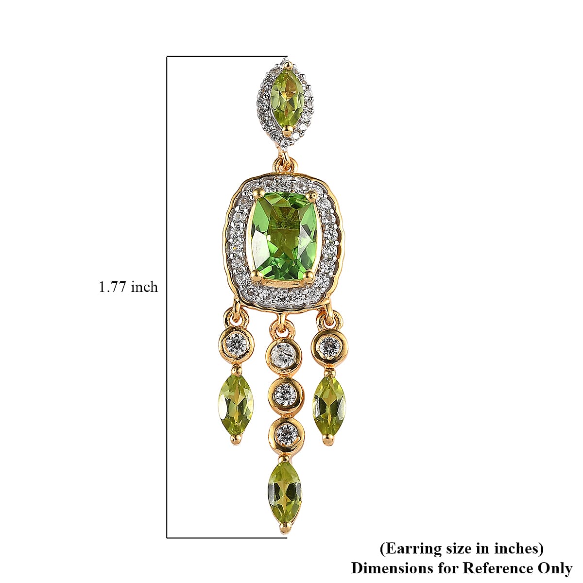 Chartreuse Quartz (Triplet) and Multi Gemstone Dangling Earrings in Vermeil Yellow Gold Over Sterling Silver 6.40 ctw