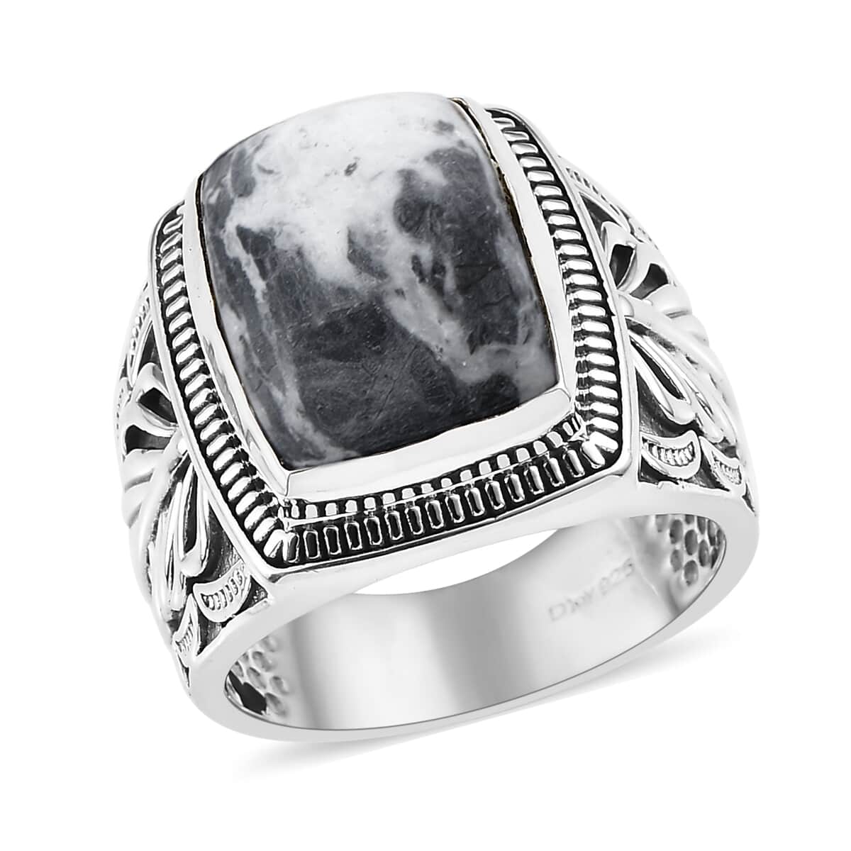 Artisan Crafted White Buffalo Men's Ring in Sterling Silver 11.75 ctw image number 0