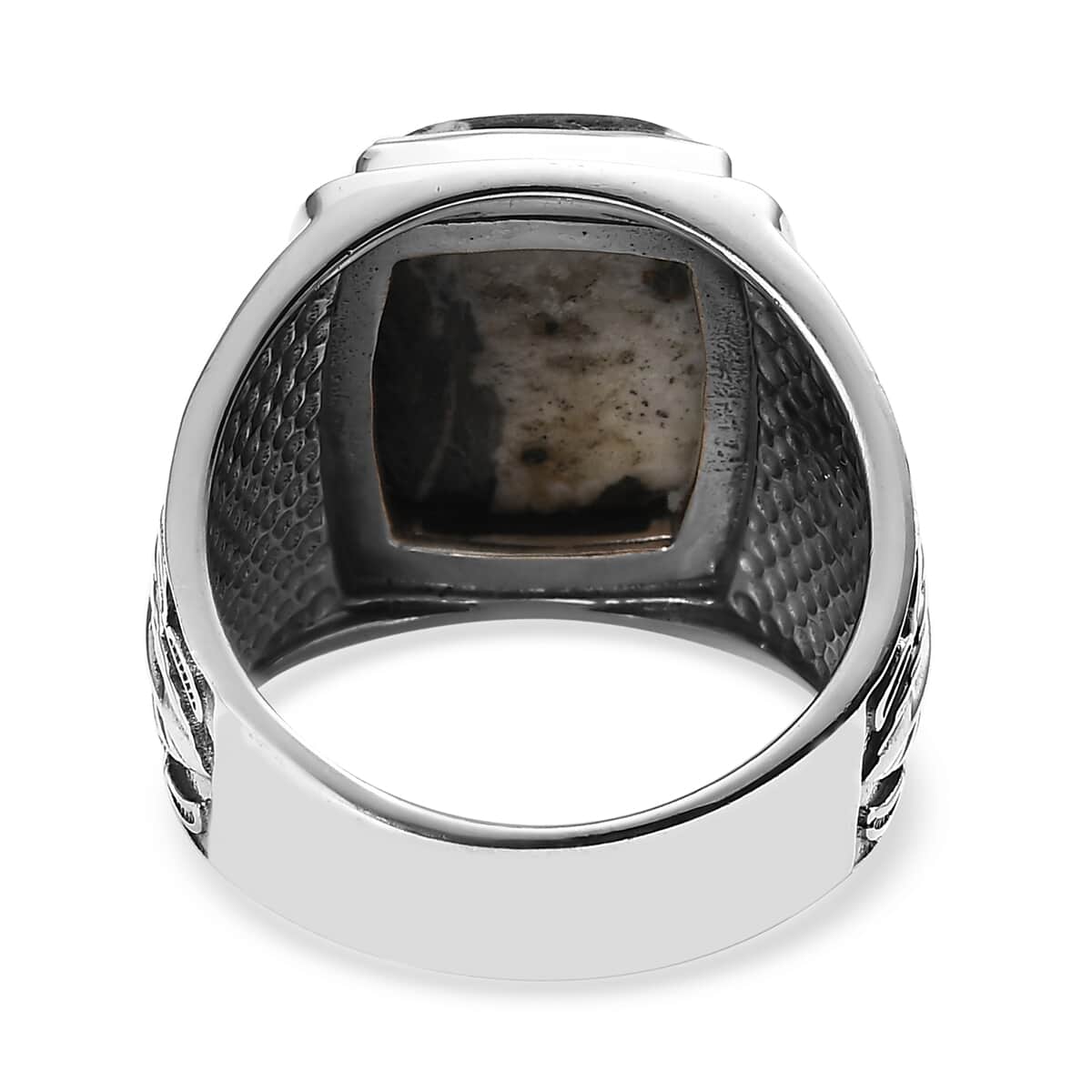 Artisan Crafted White Buffalo Men's Ring in Sterling Silver 11.75 ctw image number 4